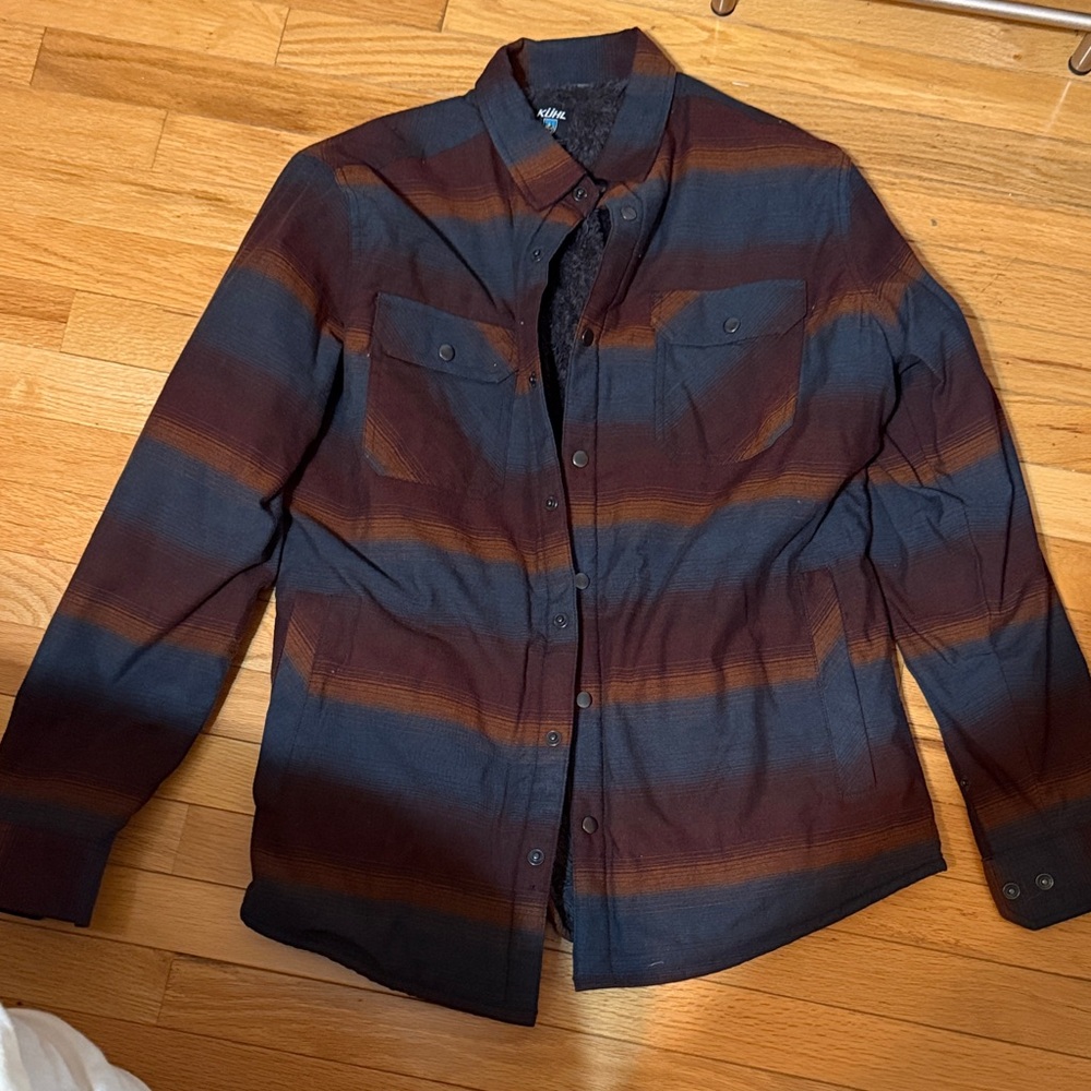 Kuhl Men's Jacket - Navy and Rust Stripes